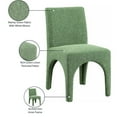 thumbnail image 2 of Meridian Furniture Gramercy Green Linen Textured Fabric Dining Chair (Set of 2), 2 of 9