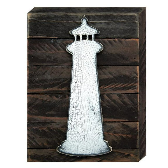 Designocracy 98526-18 Lighthouse Vintage Nautical Art on Board Wall Decor