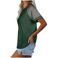 thumbnail image 5 of Generic Women's Short Raglan Sleeve T-Shirts Casual Color Block Crew Neck Tunic Tops, 5 of 7