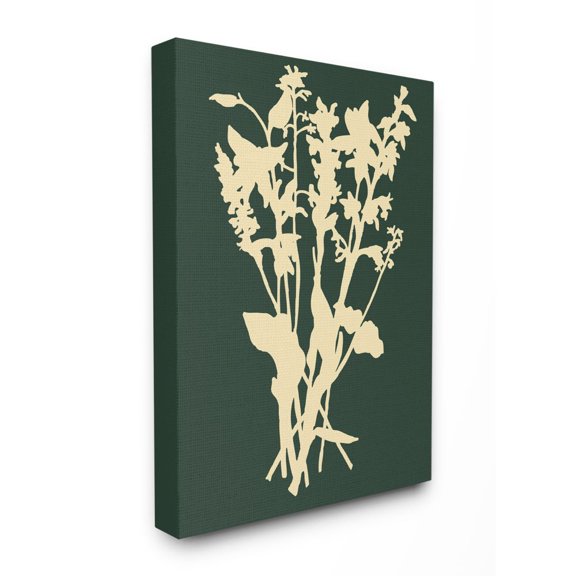 Stupell Home Décor Silhouette Plant Green Yellow Design Canvas Wall Art by the Saturday Evening Post