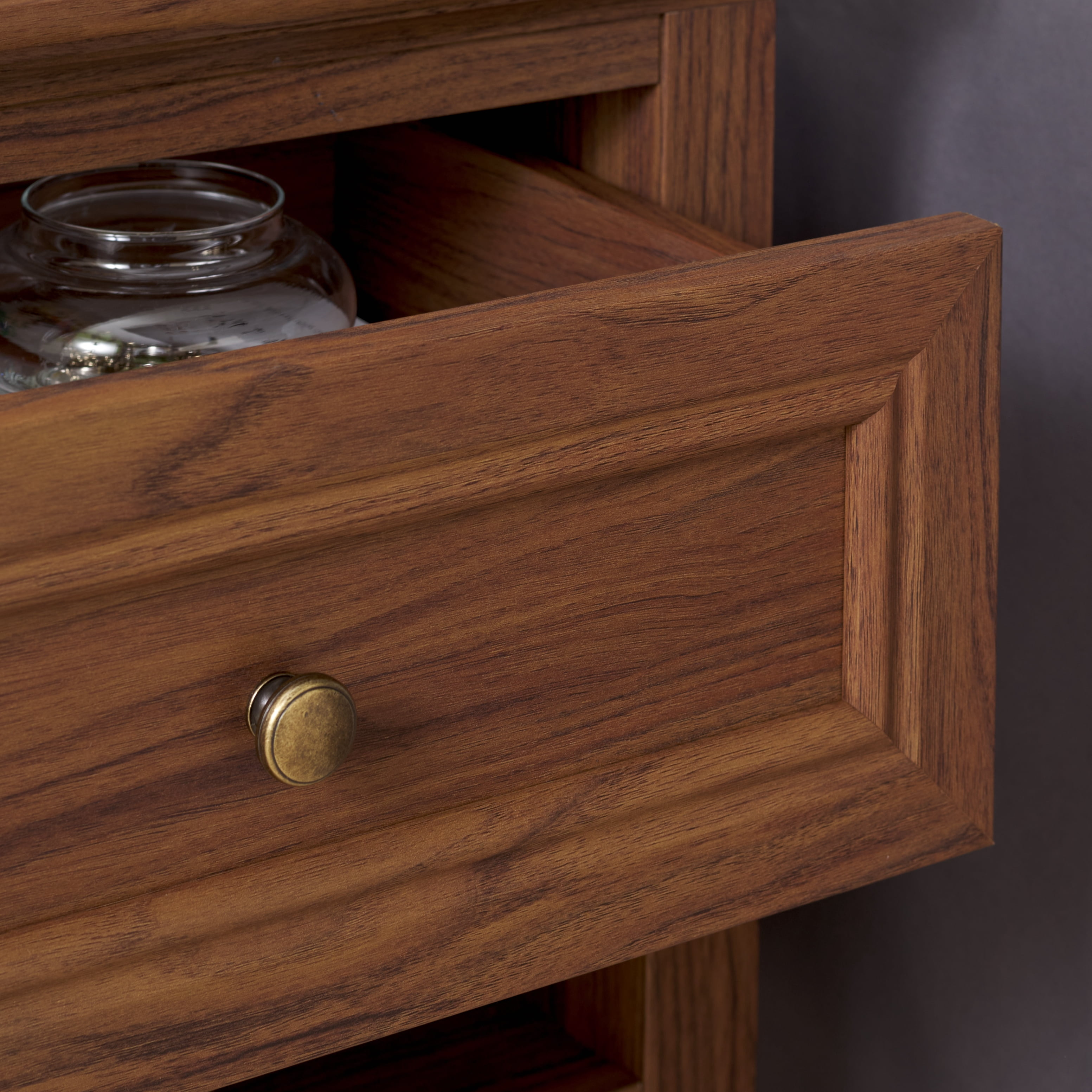 SAFAVIEH Sondra Traditional 2 Drawer Nightstand,Walnut/Gold