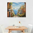 thumbnail image 2 of COMIO  Italian Town Canvas Wall Art Coastal Village Painting Artwork Reproduction Print Decor for Living Room, 2 of 4