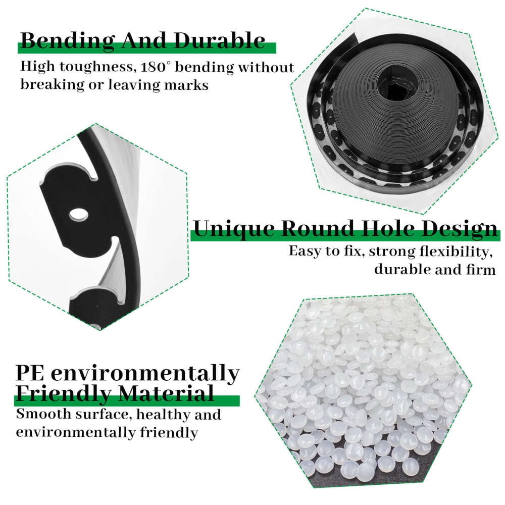 （4 Inch Tall Lawn Edging No Dig）150/200ft Landscape Edging,Garden Edging Border,Lawn Edging and Landscape Border No Dig Flower Bed Border Plastic Garden Edging Border Rubber Landscape Edging