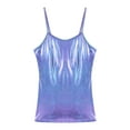 thumbnail image 5 of Zaldita Women's Shiny Patent Leather Camisole Shirt Wet Look Tank Tops Metallic Vest Rave Party Colorful S, 5 of 7