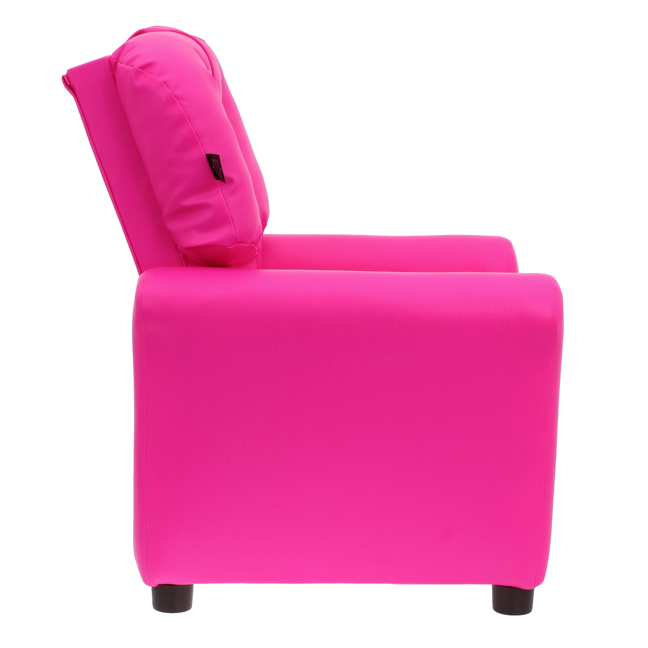 The Crew Furniture Traditional Kids Recliner Chair, Toddler Ages 1-5 Years, PU Faux Leather Hot Pink