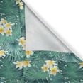 thumbnail image 4 of Ambesonne Exotic Valance Pack of 2, Plumeria Palm Leaves Art, 54"X12", Sea Green Yellow, 4 of 5
