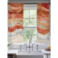 thumbnail image 2 of Abstract Orange Sheer Curtains 63 Inch Long 2 Panels, Gradient Beach Ocean Wave Oil Painting Light Filtering Rod Pocket Curtains, Sheer Voile Drapes for Living Room Bedroom, 52"x63", 2 of 8