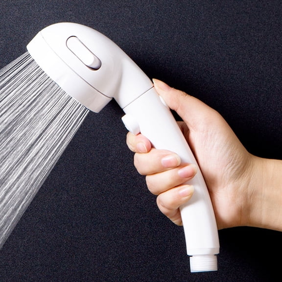 MEIBUTYUP White Hand Held Shower Head with Adjustable Three Mode Settings and Flow Limiting Valve