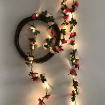 YANHAIGONG Christmas Garland with Lights for Stairway,Christmas Lights Garland with Lights,Rose Rattan Light String Christmas Wedding Party Window Garden Decoration Light