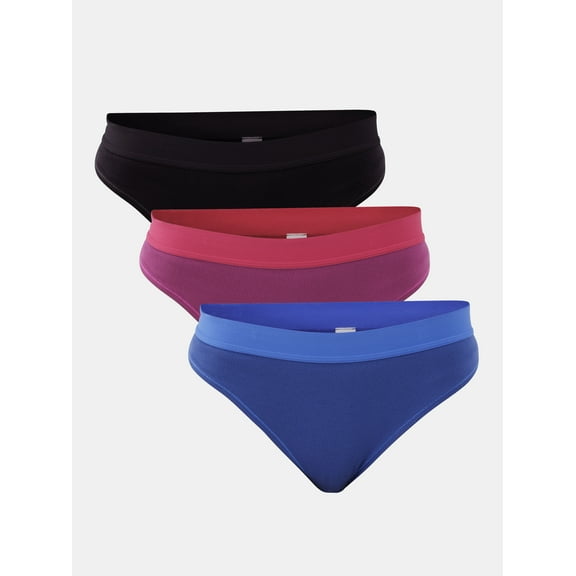 No Boundaries Women's Ribbed Bikini Panties 3-Pack, Sizes XS-3XL