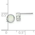 thumbnail image 2 of Boucles d'Oreilles en Or Blanc 14K 5mm Lunette Opale, 2 of 2