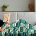 thumbnail image 3 of Indie Soft Flannel Fleece Throw Blanket, Pattern with Eyeglasses in Vintage Style Hipster Cool Design Modern, Cozy Plush for Indoor and Outdoor Use, 50" x 60", Petrol Blue Turquoise, by Ambesonne, 3 of 5