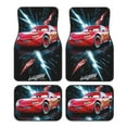 thumbnail image 1 of 4 Pieces Car Floor Mat Set Lightning McQueen Protection Full Sets Universal Fit for SUV Sedans Vans Trucks, 1 of 7