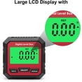 thumbnail image 3 of Yazoeia Digital Level Box Angle Meter Digital Protractor Angle Measuring Angle Measuring Tool Inclinometer Angle Engineering Inclinometer for Level Goniometer Protractor Protractors (Red), 3 of 8