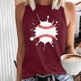 thumbnail image 2 of Tank Tops for Women Baseball Print 2024 Summer Sleeveless T-Shirt Casual Crewneck Ladies Graphic Gift Tee Shirts, 2 of 4