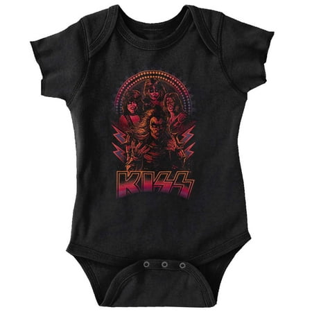 

Kiss Glam Rock Band Comic Book Romper Boys or Girls Infant Baby Brisco Brands