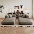 thumbnail image 5 of Convertible Floor Sofa Bed, 78.8" Compression Futon Couch Sleeper with Pillow Back Support, Corduroy Fabric Modular Sectional Loveseat for Living Room, Bedroom, Apartment, Camel, 5 of 10