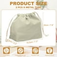 thumbnail image 2 of Uxcell 2 Pcs Bolsa de Maquillaje con Cordón, Bolsa Cosmética de Lona de 7.3" para Organizador de Artículos de Tocador de Viaje, Gris, 2 of 7