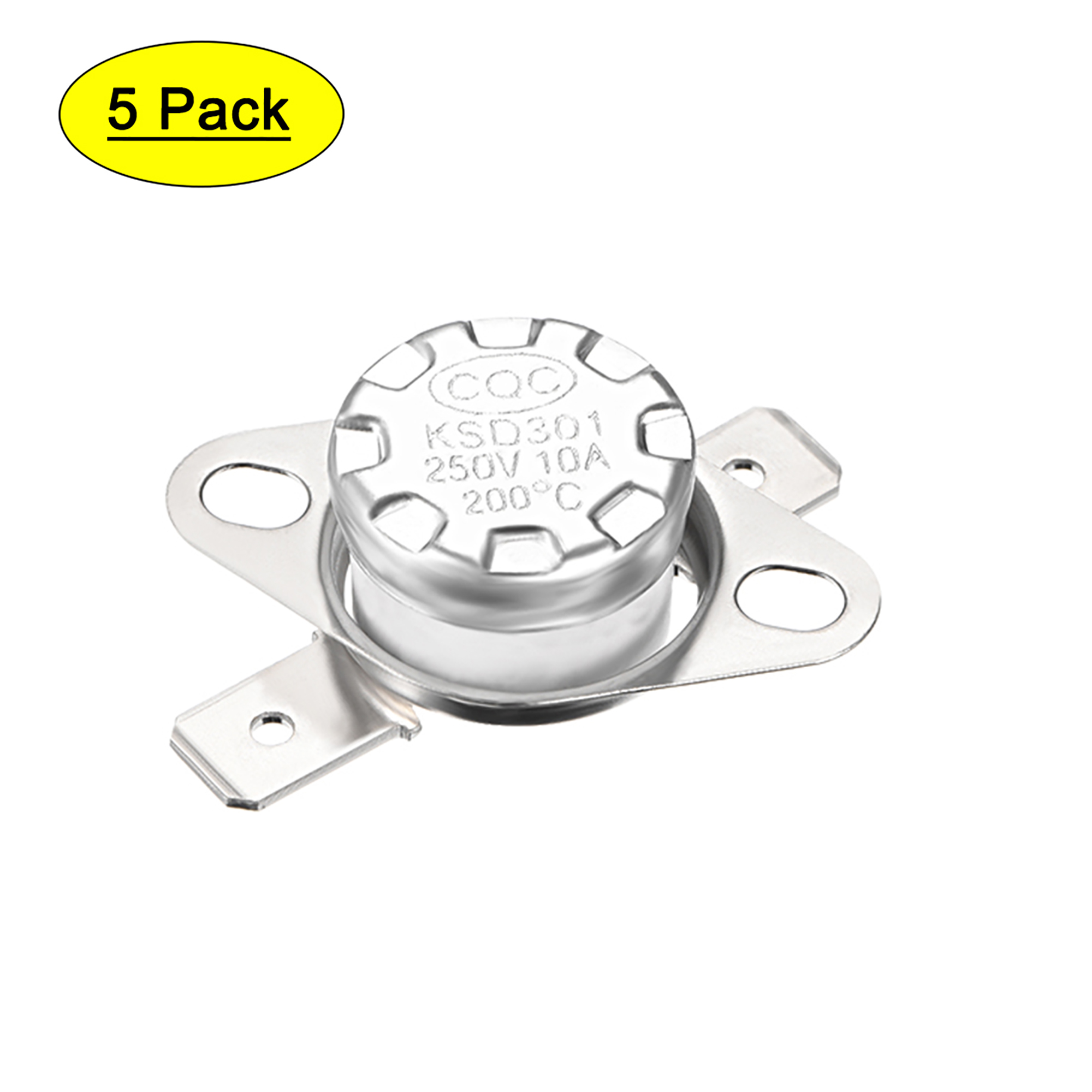 Uxcell Temperature Control Switch Thermostat 200C 10A N.C 6.3mm Pin 5