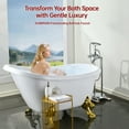 thumbnail image 3 of SUMERAIN Waterfall Freestanding Bathtub Faucet with Hand Shower, Antique High Flow Floor Mount Tub Filler, Chrome Finish, 3 of 13