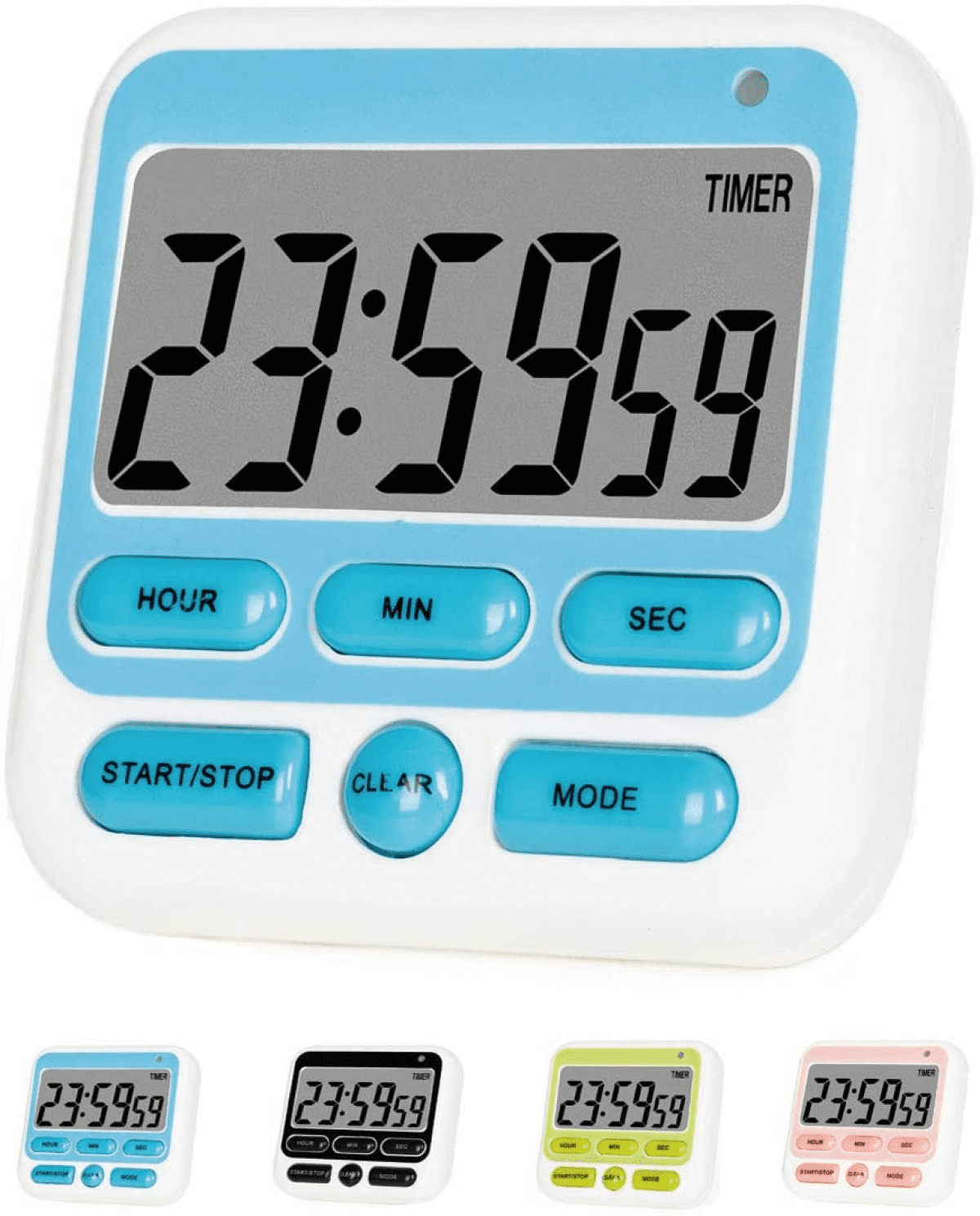 Large LCD Display Digital Kitchen 12 Hour Cook Timer Count-Down Up Clock Alarms 