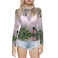 thumbnail image 1 of Gibobby Blusas Holgada Blusa de manga larga con cuello redondo a la moda de verano para mujer, camisa estampada superior semitransparente, camisa inferior（Beige， XXXL), 1 of 4