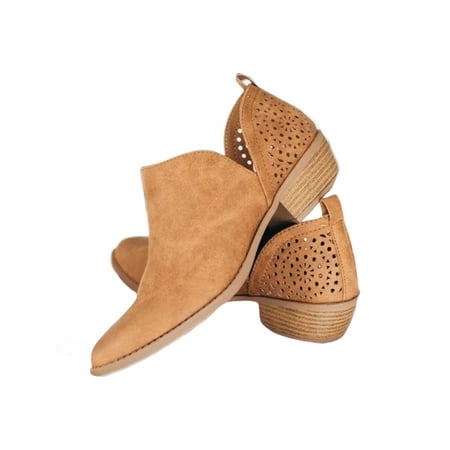 

Ferndule Ankle Boots Women V Cut Low Heel Fashion Booties Khaki 5