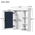 thumbnail image 2 of 30'' x 28'' Bathroom Medicine Cabinet with Mirror, Wall Mounted Mirror Cabinet with Storage Organizer, Over the Toilet Storage Storage Cabinet for Bathroom,White, 2 of 15