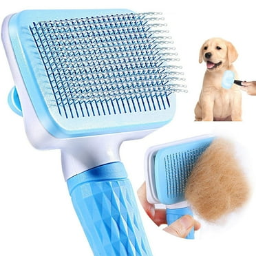 Pushtek Self Cleaning Pet Dog Cat Slicker Brush Grooming For Medium And Long Hair Pets