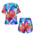 thumbnail image 2 of Sigee Bright Flowers for Sleepwear Casual Pjs with Pockets Women's Pajamas Sets Shorts 2 Piece Short Sleeve Lounge Sets XX-Large, 2 of 9