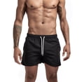 thumbnail image 1 of Ketyyh-chn99 Mens Workout Shorts Beach Fashion Mens Solid Stretch Swim Trunks Mesh Lining Swimwear Bathing Suits Black,M, 1 of 5