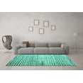 thumbnail image 3 of Ahgly Company Machine Washable Indoor Square Solid Turquoise Blue Modern Area Rugs, 6' Square, 3 of 4
