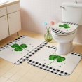 thumbnail image 5 of St. Patricks Day Bathroom Rug Sets 3 Piece, Non Slip Bath Mat, Shamrock Love Black White Plaid Linen Absorbent Bath Rugs with U-Shaped Contour Rug Toilet Lid Cover Bathroom Decor Small, 5 of 8
