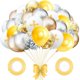 thumbnail image 1 of Kit de globos de Pascua, 32 unidades, látex blanco dorado con lentejuelas de 30 cm, 1 of 1