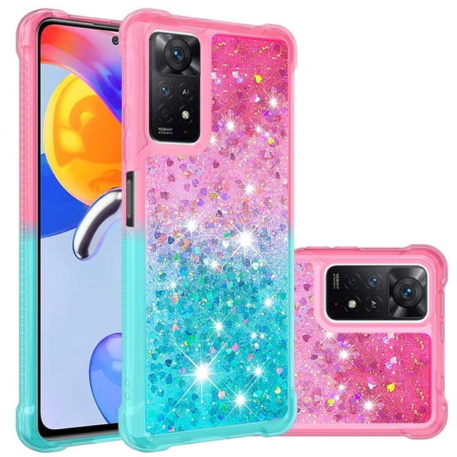 Funda para Xiaomi Redmi Note 11 Pro Transparente con Brillos Carcasa Protectora Antigolpes con Glitter Brillante