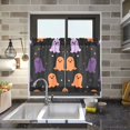 thumbnail image 4 of Yayeee Kitchen Curtains Light Filtering 27"x36" Rod Pocket Short Cafe Window Panel, Halloween Orange Ghosts, 4 of 7