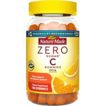 Nature Made Zero Sugar Vitamin C Gummies 250 mg per Serving, Immune & Antioxidant Support, 100 Sugar Free Gummies, 50 Day Supply