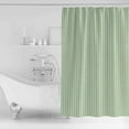 thumbnail image 4 of 54x78 Inch Shower Curtain Decorative Sage Green Striped Bathtub Bath Curtains Fabric Waterproof Bathroom Decor Modern Simple Farmhouse Beige Small Stall Shower Curtain Set with 12 Hooks, 4 of 6
