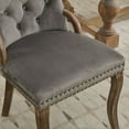 thumbnail image 5 of CQSXDA Velvet Dining Chair Set of 2 in Gray with Handmade Tufted Trim and Solid Wood Handles for Upscale Decor, 5 of 12