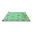 thumbnail image 2 of Ahgly Company Machine Washable Indoor Square Oriental Turquoise Blue Traditional Area Rugs, 5' Square, 2 of 4