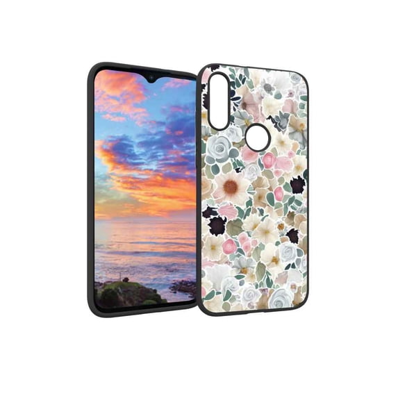 Cute-Flowers Phone Case, Degined for Moto E 2020 Case Men Women, Flexible Silicone Shockproof Case for Moto E 2020