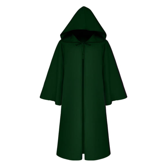 Renaissance Cloak with Hood Men Women, Medieval Vintage Cape Halloween Costume Cosplay Wizard Witch Cloak