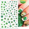 thumbnail image 3 of KOLONAMS Pegatinas para uñas de trébol, 3 piezas, arte verde, 3 of 7