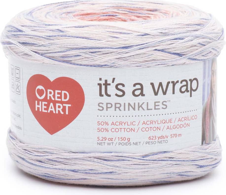 Red Heart Acrylic Cotton Blend Peach Cobbler Yarn, 623 yd