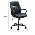 thumbnail image 5 of Ida 26 Inch Ergonomic Office Chair Faux Leather Swivel Seat Black Gray - Saltoro Sherpi, 5 of 5