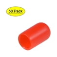 thumbnail image 1 of Protectores de rosca Uxcell tapa final vinilo rojo 50 piezas 0.3", 1 of 6