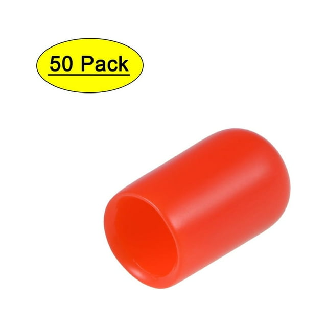Protectores de rosca Uxcell tapa final vinilo rojo 50 piezas 0.3"