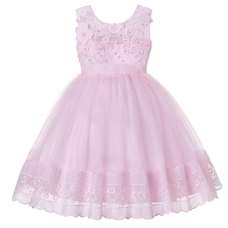 

Children Kid Girls Bow Lace Princess Floral Tutu Formal Princess Dress Clothes