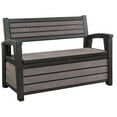 thumbnail image 1 of Keter Hudson 60 Gal Plastic Outdoor Backyard Patio Storage Bench Deck Box, Brown, 1 of 5