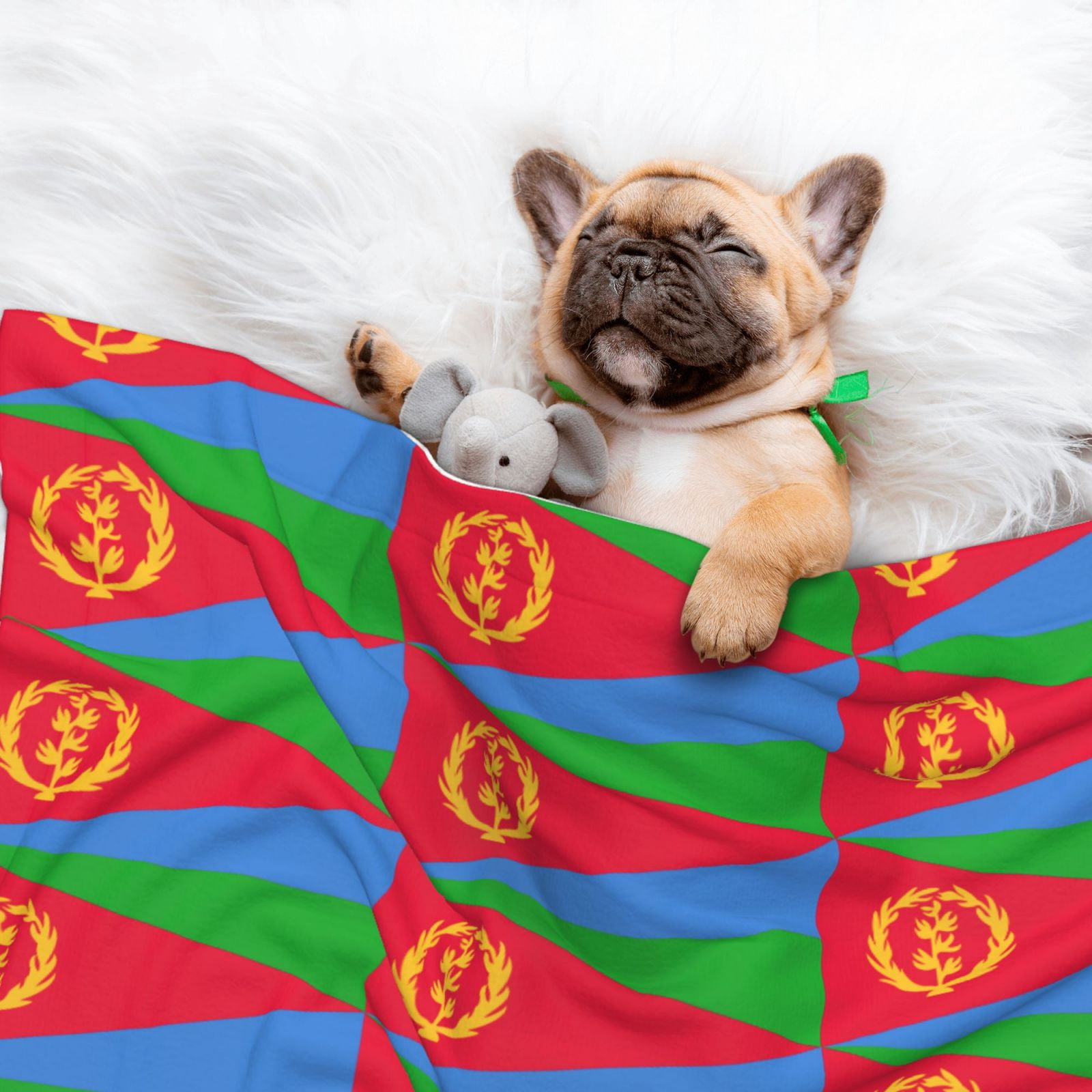 Eritrea Flag Dog Blanket Soft Warm Flannel Cat Blanket Great Pet Throw for Cats Puppy Small Medium Large Dog